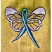 Teal Awareness Ribbon Butterfly Baseball Hat Khaki Tan Cap Ovarian Cancer New  eb-14641412